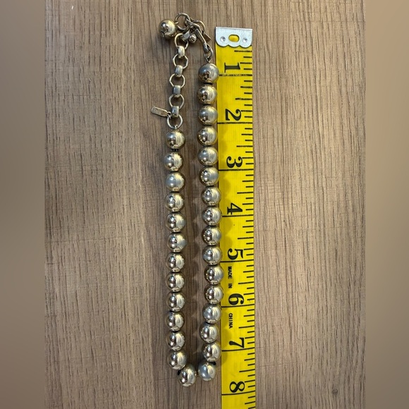 Monet Silver Tone Beaded Necklace Adjustable Chunky Vintage - Picture 2 of 3